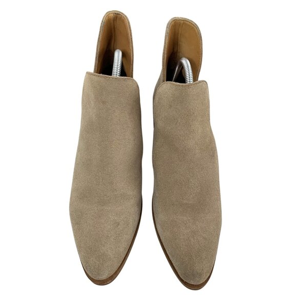 Free People Beige Suede Pointed-Toe Ankle Booties Size 39.5 EU 9/9.5 US Womens - Picture 8 of 13